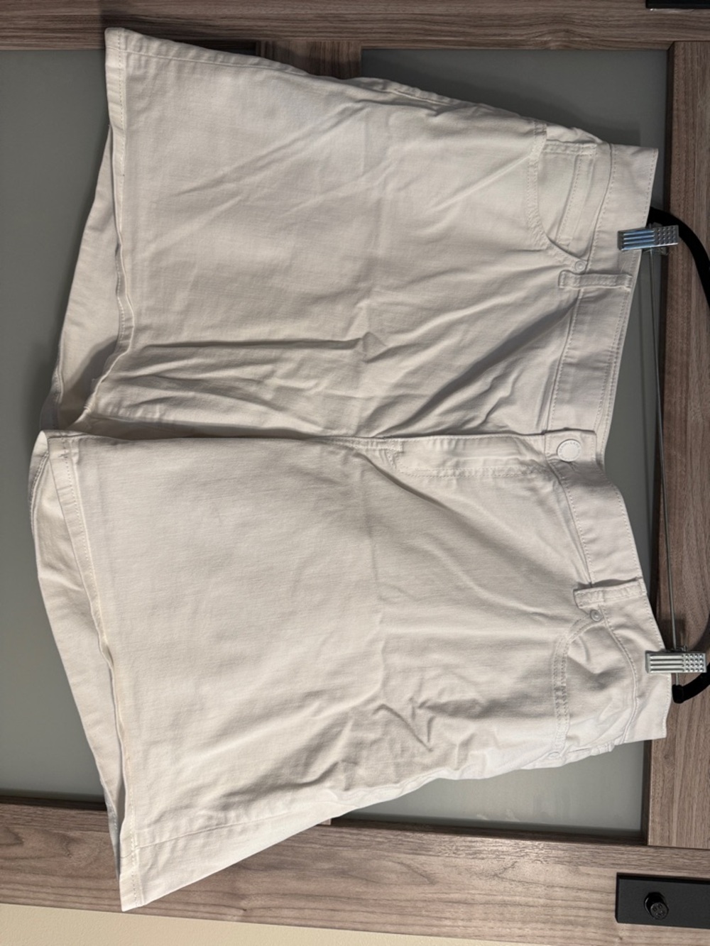 Lane Bryant Cream High-Rise Flat-Front Shorts